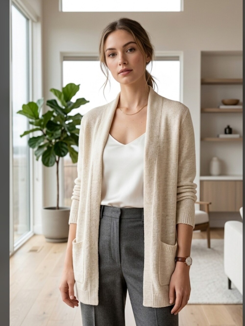 Eileen Fisher Organic Cotton Linen Slub Size Petite Meduim